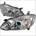 Overtime Halo LED Projector Headlights for 03 to 08 Toyota Corolla, Chrome - 10 x 25 x 26 in. OV126204